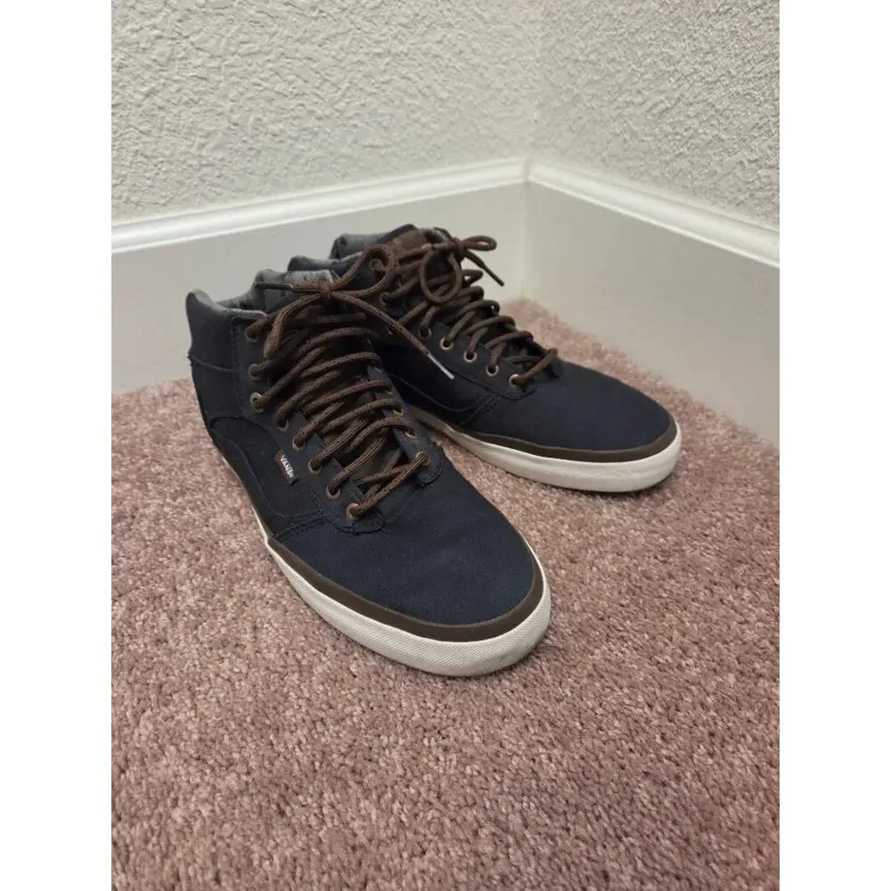 Vans OTW Bedford Mid Top Sneakers Navy Blue Canvas Lined Men's 12 Skate Shoes